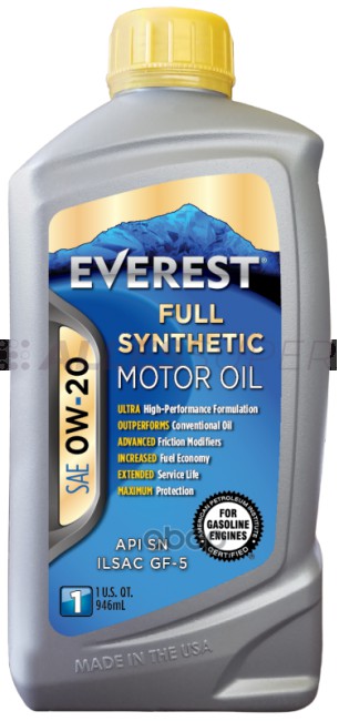 Everest Масло моторное 0W-20 (SN PLUS GF-5 A5/B5) (full synt,) (1л) Everest Масло моторное 0W-20 (SN PLUS GF-5 A5/B5) (full synt,) (1л)