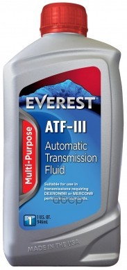 Everest Масло трансмиссионное ATF III H/M (1л) Everest Масло трансмиссионное ATF III H/M (1л)