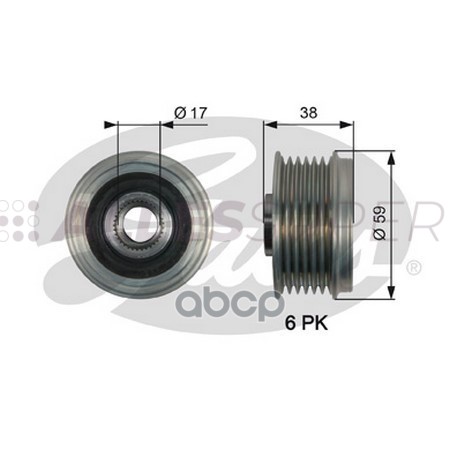 Gates Обгонная муфта генератора DriveAlign OAP7168