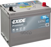 АКБ EXIDE  Premium  Азия 75A/ч (EA754)  (-/+)  12V 630A EN   272х170х225