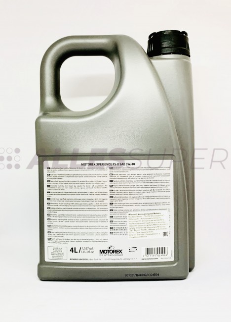 MOTOREX Масло моторное XPERIENCE FS-X SAE 0W/40 (4л)