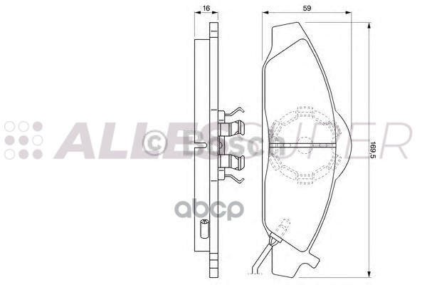 Колодки тормоз. передние BOSCH (BP301) 0 986 424 551 Daewoo,Ssangyong