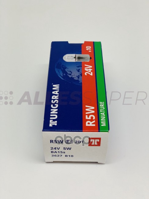 Tungsram 24V Лампа  R5W  1шт. 2627  B10