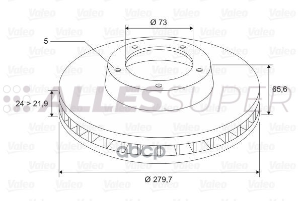 Valeo Диск тормозной (1 шт) 297043