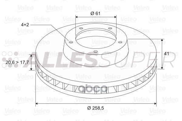 Valeo Диск тормозной (1 шт) 297208