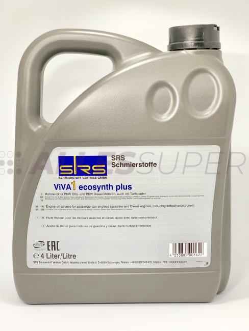 SRS Масло моторное VIVA 1 ecosynth Plus 0W-40 (4 л.) SN/CF BMW Longlife-01, MB 229.5 