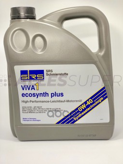 SRS Масло моторное VIVA 1 ecosynth Plus 0W-40 (4 л.) SN/CF BMW Longlife-01, MB 229.5 