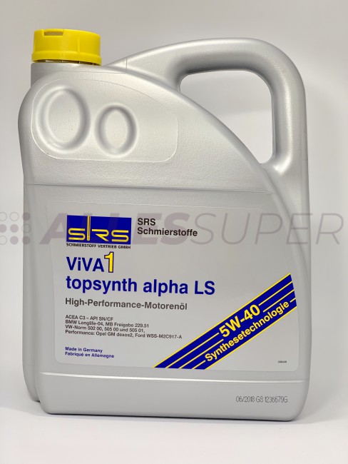 SRS Масло моторное VIVA 1 topsynth alpha LS 5W-40 (5 л.)