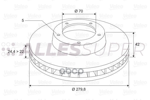 Valeo Диск тормозной (1 шт) 297684