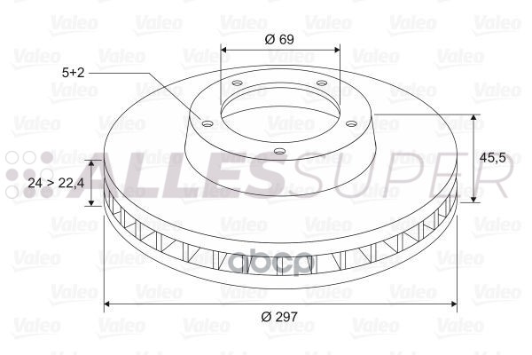 Valeo Диск тормозной (1 шт) 297276