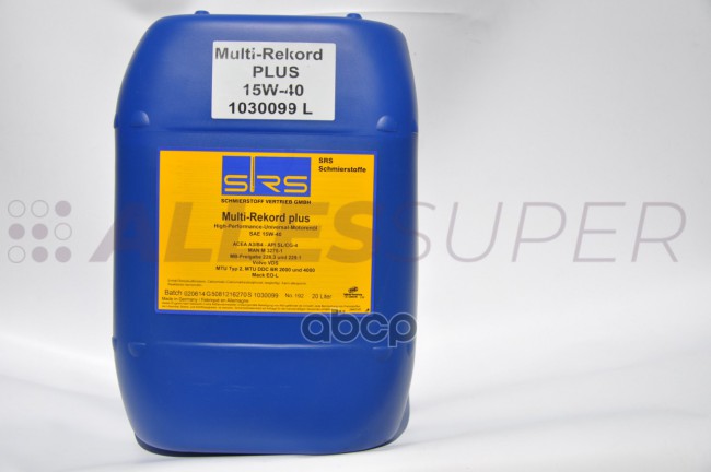 SRS Масло моторное Multi-Rekord Plus 15W-40 E3 (20 л.) SRS Масло моторное Multi-Rekord Plus 15W-40 E3 (20 л.)
