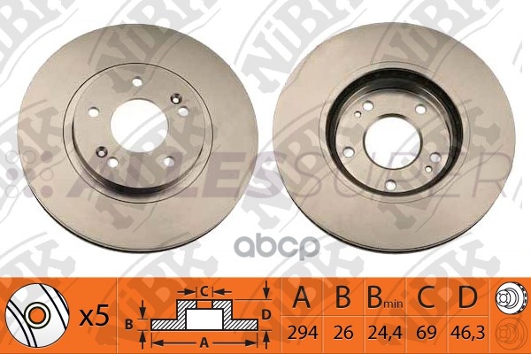 NiBK Диск тормозной передний (продажа кратно 2шт/цена за 1шт) RN1209 NiBK Диск тормозной передний (продажа кратно 2шт/цена за 1шт) RN1209
