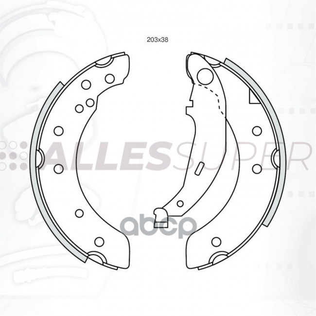 Колодка торм. задн. барабанная Dafmi DA339 Citroën, Peugeot, Renault  203x38  7701205720