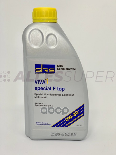 SRS Масло моторное VIVA 1 Special F Top  0W-30 (1 л.)  ACEA C2