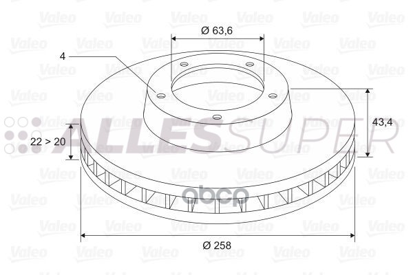 Valeo Диск тормозной (1 шт) 297560