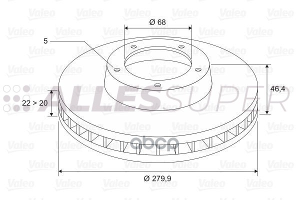 Valeo Диск тормозной (1 шт) 297582