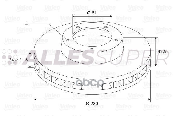 Valeo Диск тормозной (1 шт) 297655