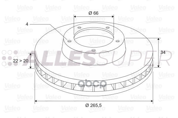 Valeo Диск тормозной (1 шт) 297695