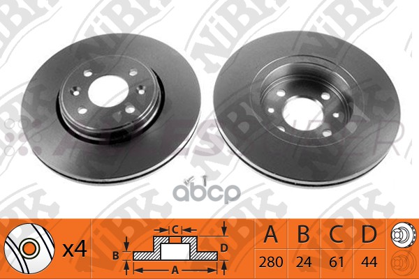 NiBK Диск тормозной (продажа кратно 2шт/цена за 1шт) RN1126