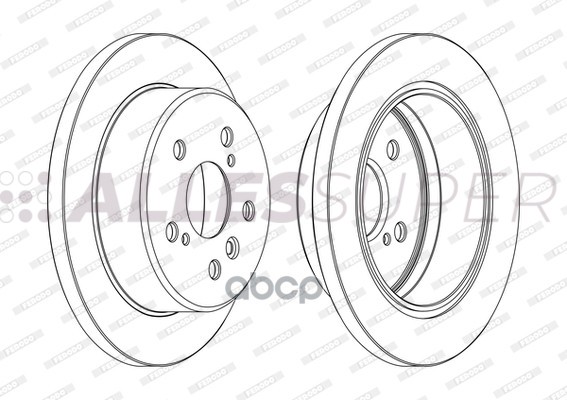 Ferodo DDF1598C Диск тормозной задний (комплект - 2 шт.) 
