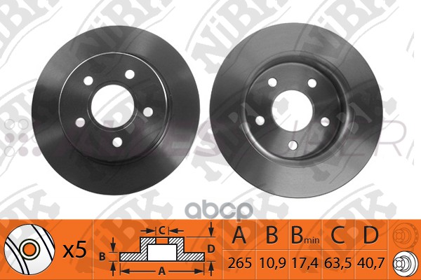 Nibk Диск тормозной (продажа кратно 2шт/цена за 1шт) RN1189