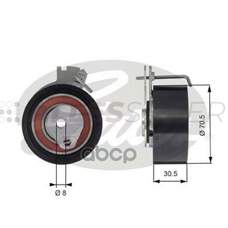 Gates Натяжной ролик пр. ГРМ PowerGrip T43159