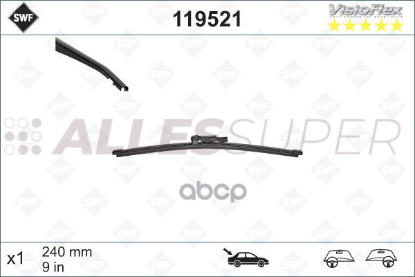 SWF щетка стеклоочистителя задняя 119521