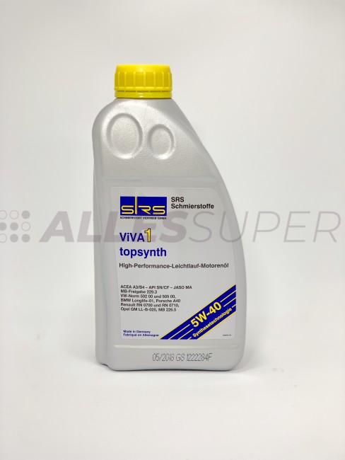 SRS Масло моторное VIVA 1 topsynth 5W-40 (1 л.) SN/CF MB 229.3