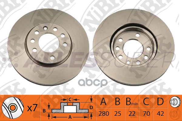 NiBK Диск тормозной (продажа кратно 2шт/цена за 1шт) RN1112