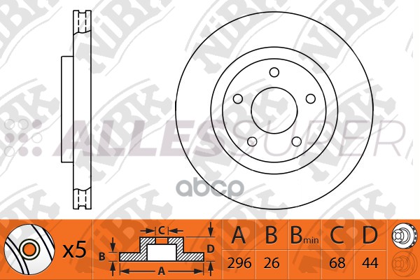 NIBK Диск тормозной (продажа кратно 2шт/цена за 1шт) RN1303