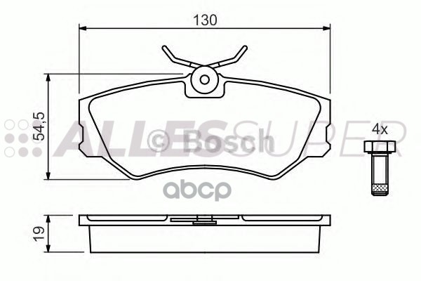 Колодки тормоз. передние BOSCH (BP511) 0 986 460 941 VW T-IV Колодки тормоз. передние BOSCH (BP511) 0 986 460 941 VW T-IV
