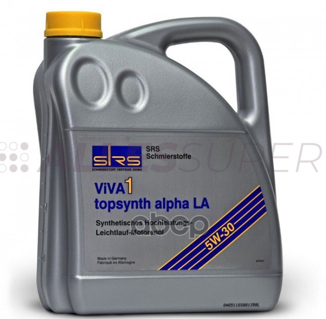 SRS Масло моторное VIVA 1 topsynth alpha LA 5W-30 (4 л.) MB 229.52 SRS Масло моторное VIVA 1 topsynth alpha LA 5W-30 (4 л.) MB 229.52