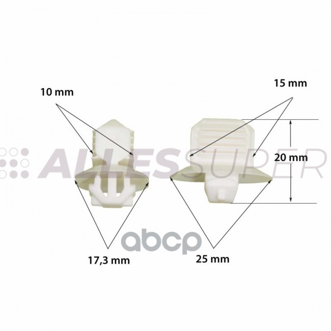 ONE Клипса автомобильная (автокрепеж) 1шт FIX1620