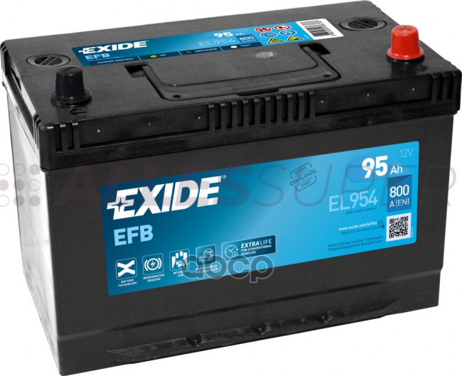 АКБ EXIDE  MICRO-HYBRID Start-Stop EFB 95A/ч (EL954) (-/+) 12V 800 A EN   306х173х222 АКБ EXIDE  MICRO-HYBRID Start-Stop EFB 95A/ч (EL954) (-/+) 12V 800 A EN   306х173х222