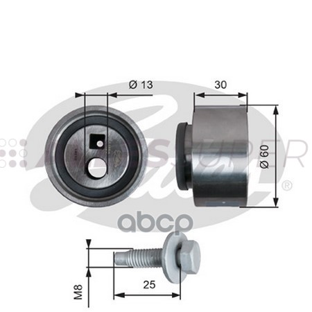 Gates Натяжной ролик пр. ГРМ PowerGrip T41139