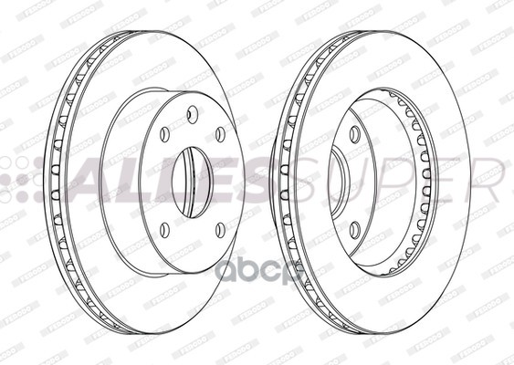 Ferodo DDF1257C Диск тормозной передний (комплект - 2 шт.) 