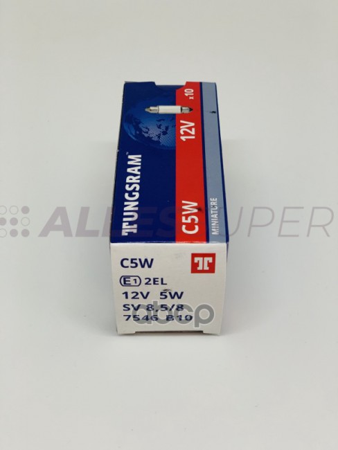 Tungsram 12V Лампа C5W  1шт. 7546  B10  (36мм)