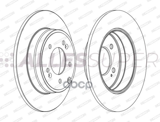 Ferodo DDF1787C Диск тормозной задний (комплект - 2 шт.) 