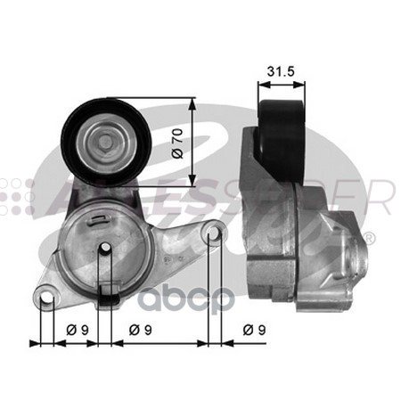 Gates Натяжной ролик пр. агрегатов DriveAlign T38397