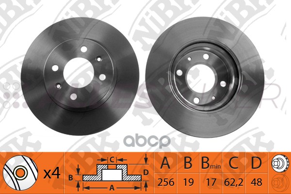 NiBK Диск тормозной (продажа кратно 2шт/цена за 1шт) RN1199