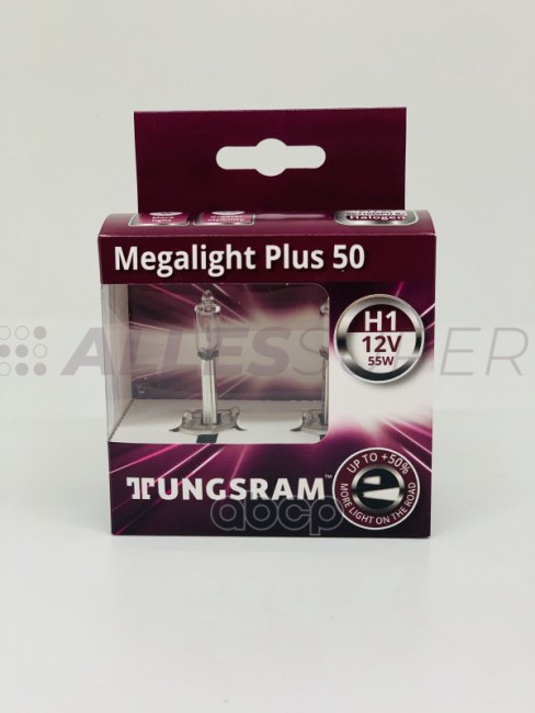 Tungsram 12V Лампа  H1  55W Megalight Plus +50 компл. 50310MPU  