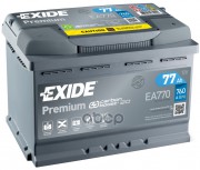 АКБ EXIDE  Premium 77A/ч (EA770)  (-/+)  12V 760A EN  278x175x190
