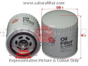 Sakura Фильтр масляный C1908 Sakura Фильтр масляный C1908